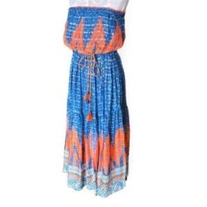 Anthropologie -VERB BY PALLAVI SINGHEEV - Blue Bandhani Printed Dress